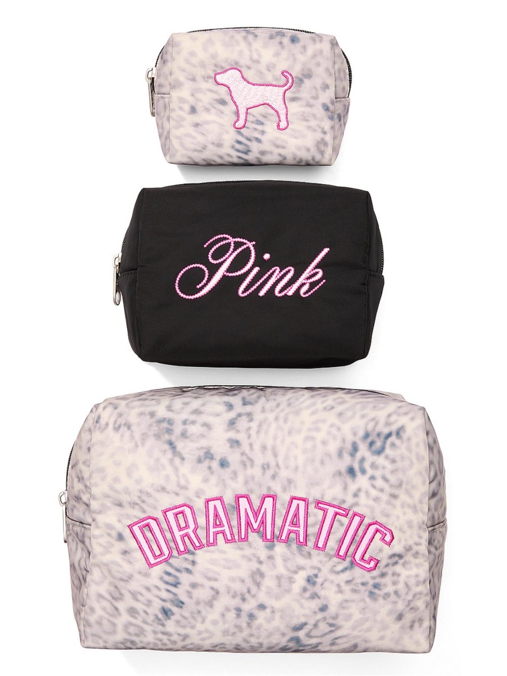 VS PINK MAKEUP BAG TRIO NWT